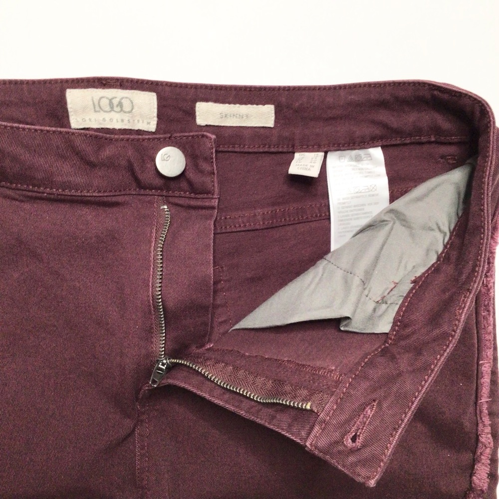 LOGO by Lori Goldstein Skinny Raw Side Hem Jeans Size 14 - Picture 5 of 10